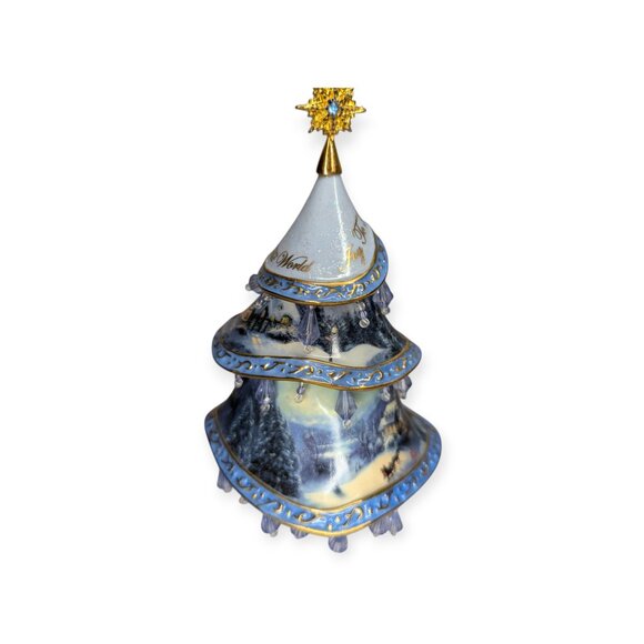 Thomas Kincade Jeweled Tree Ornament Bone China Bradford Exchange 5" - Picture 2 of 11
